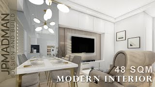 DMCI 2BR Condo Tour 48 SQM Modern Interior  Lumiere Residences [upl. by Podvin]