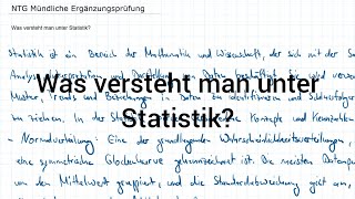 NTG Industriemeister Mündliche Ergänzungsprüfung  Was versteht man unter Statistik [upl. by Anailuj283]