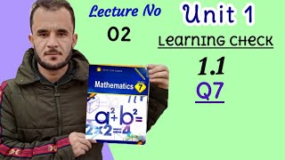 7th math unit 1 ex 11 Q7 Afaq Sun Series new course 2022 [upl. by Witte]