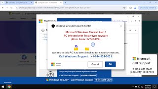 18443240021 fake Windows Support alert removal [upl. by Seavey241]