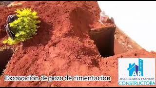 Pozos de cimentacion y tubulones Excavacion y carga para estructura aligerada [upl. by Imaon145]