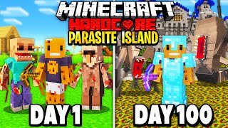 I Survived 100 Days in a PARASITE ISLAND in Hardcore Minecraft [upl. by Orenid]