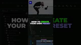 How to Create a PRESET in Premiere Pro 👍 premierepro tutorial kylerholland [upl. by Ximenez]