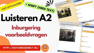 2024 luisteren Inburgering A2 script  luisteren voorbeeldvragen met antwoorden first time [upl. by Lenroc]