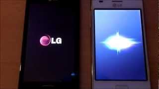 LG Optimus L5 vs L7 starting up and shutdown [upl. by Lindner55]