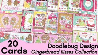 20 Christmas Cards with Doodlebug Design Gingerbread Kisses Collection [upl. by Niraa]