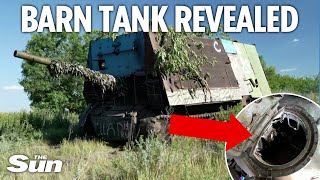 Truth behind Russias turtle and barn tanks revealed as Ukrainians show off inside captured armour [upl. by Marshall631]