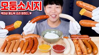 엄청 탱글 뽀득한 소시지 리얼사운드 먹방  소세지 고기함량별 소리 차이는  Sausage eatingshow MUKBANG ASMR [upl. by Berkie]