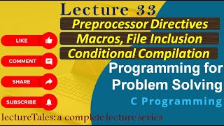 52 Preprocessor Directives in C  Macros  File Inclusion  Conditional Compilation in C  PPS [upl. by Chaing]