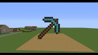 Minecraft Pixel Art Tutorial Diamond Pickaxe [upl. by Pascha537]