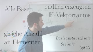 Basisaustauschsatz Teil 2 Anwendung Beweis Basis gleiche Anzahl lineare Algebra [upl. by Oderfliw26]