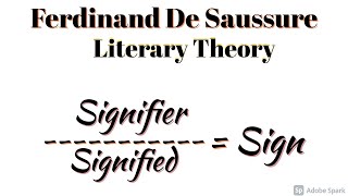 Signifier and Signified  Ferdinand de Saussure MEG 05 Literary Theory MA English [upl. by Llennahc]