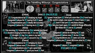 The Travelling Wilburys  Congratulations NV Jam Track Guitar Chords amp Lyrics [upl. by Revolc156]