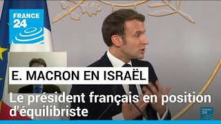 Emmanuel Macron en Israël  le président français en position déquilibriste • FRANCE 24 [upl. by Hgielar]