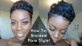 BRAIDED PIXIE STYLE SHORT HAIR TUTORIALSHORT HAIR MAGIC [upl. by Ozner442]