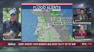 GET TO HIGHER GROUND Rising floodwaters prompt voluntary evacuations in Pasco County [upl. by Halimak]