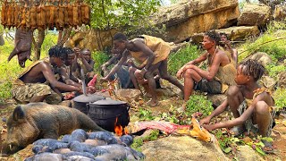 See How Hadzabe Successful Hunt and Cook Their Prey  Tradition [upl. by Atiuqehs]