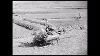 US Army H13 Sioux Bell 47 medical evacuation in Korea 1951 [upl. by Dnalel]