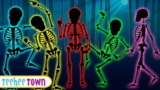 Midnight Magic  Five Skeletons Walking In Middle Of The Night  Spooky Song By Teehee Town [upl. by Antonino]