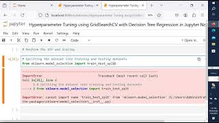 Hyperparameter Tuning using GridSearchCV with Decision Tree Regression in Jupyter Notebook [upl. by Vogele]