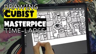 Creating a Mesmerizing Cubism Masterpiece  Procreate Timelapse Painting [upl. by Firman]