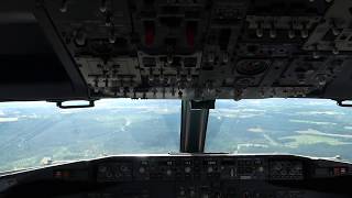 Boeing 737800 cockpit view landing at Oslo Gardermoen OSL [upl. by Krm]