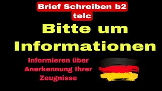 Bitte um Informationen Brief Schreiben b2 telc [upl. by Engamrahc]