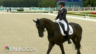 Liz HallidaySharp leads the way for US eventing team in dressage  Paris Olympics  NBC Sports [upl. by Orelle]