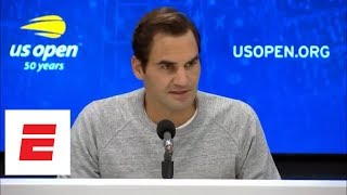 2018 US Open press conference Roger Federer breaks down 3rdround win over Kyrgios  ESPN [upl. by Cassandra]