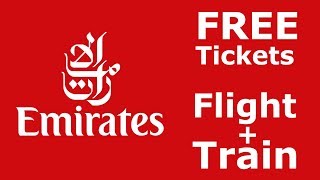 How to book Emirates Multi stop flights  get FREE train RailampFly tickets [upl. by Delcina28]