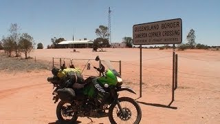 KLR 650 Tibooburra to Camerons Corner to Packsaddle Nov 2013 Video 3 [upl. by Mihalco]