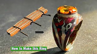 How to Make Mokume Gane Ring at Home [upl. by Ddal836]