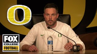 Postgame Interview Dan Lanning on Dillon Gabriels debut Oregons Week 1 win over Idaho [upl. by Nednyl]