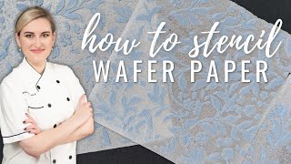 How to stencil wafer paper for cake decorating  Florea Cakes [upl. by Adaval362]