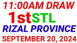 STL  RIZAL PROVINCE September 20 2024 1ST DRAW RESULT [upl. by Akilak]