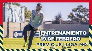 Entrenamiento Club América  19 de febrero  Previo J8  CL2019 [upl. by Aitan887]