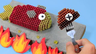 Magnet Challenge How to Catch and Grill Fish on Stone With ASMR Magnetic Balls [upl. by Nodnnarb]