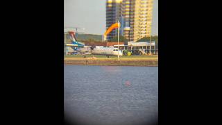 luxair q400 landing at London city airport [upl. by Mayer]