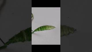 hand embroidery satin stitch leaf design tutorial shorts [upl. by Ugo756]