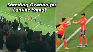 Lamine Yamal was given a standing ovation for his performance against Brazil in Santiago Bernabeu [upl. by Aihsela280]