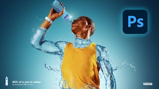 NESTLÉ Water ADVERTISING DESIGN  Product manipulation in Photoshop ✅🔥 [upl. by Laehcym]