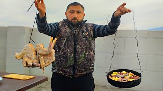 Chickens in yogurt marinade Homemade chicken baked in a tandoor in village [upl. by Nader721]