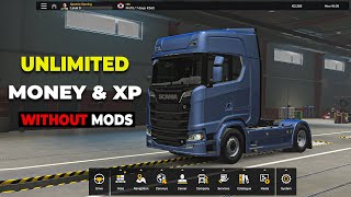 How to Increase Money and Xp in Euro Truck Simulator 2  Without mods  For All ETS 2 Version [upl. by Solotsopa]