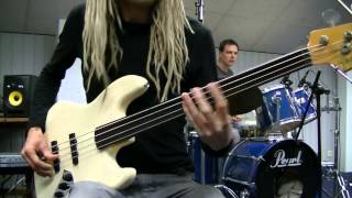 Experimental Fretless Funk Rock Bass amp Drum Grooves [upl. by Heshum778]