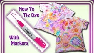 DIY Tie Dye Tshirt With Sharpie Markers [upl. by Nylatsyrc]