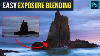 How To Blend 2 Bracketed Exposures  EASY Photoshop Tutorial [upl. by Winzler]