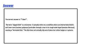 The term quotquotslipped diskquotquot refers to when an intervertebral disk slips or shifts out of place [upl. by Yaya]