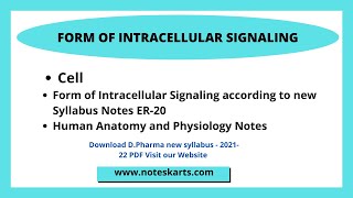 Parts5 Cell Form of Intracellular Signaling HAP DPharma New Syallabus  BPharma 1sem Unit1 [upl. by Neersan]