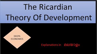 The Ricardian Theory Of Economic Development Malayalam [upl. by Arimat]