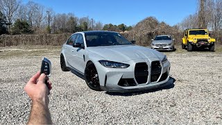 2024 BMW M3 Competition Start Up Exhuast Test Drive Walkaround POV and Review [upl. by Ahsiekrats]